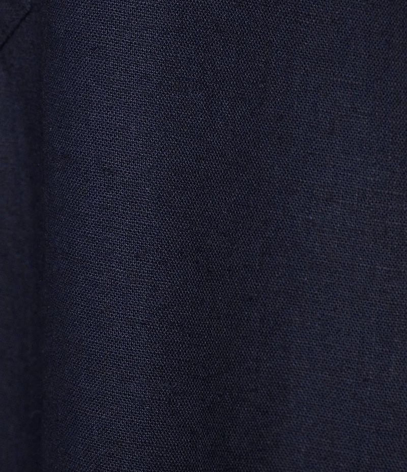 SAIL to SABLE Linen Blend Stand Collar Button Front Detail Sleeveless Side Slit Midi Shirt Dress
