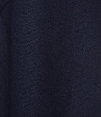 SAIL to SABLE Linen Blend Stand Collar Button Front Detail Sleeveless Side Slit Midi Shirt Dress