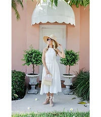 SAIL to SABLE x Palm Beach Lately 2 Piece Scallop Eyelet Midi Skirt Tank Set