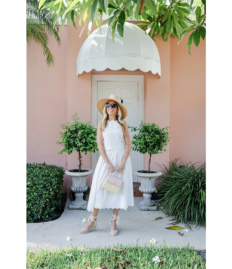SAIL to SABLE x Palm Beach Lately 2 Piece Scallop Eyelet Midi Skirt Tank Set