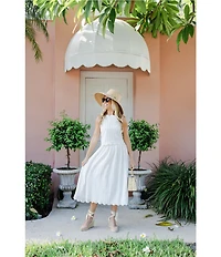SAIL to SABLE x Palm Beach Lately 2 Piece Scallop Eyelet Midi Skirt Tank Set