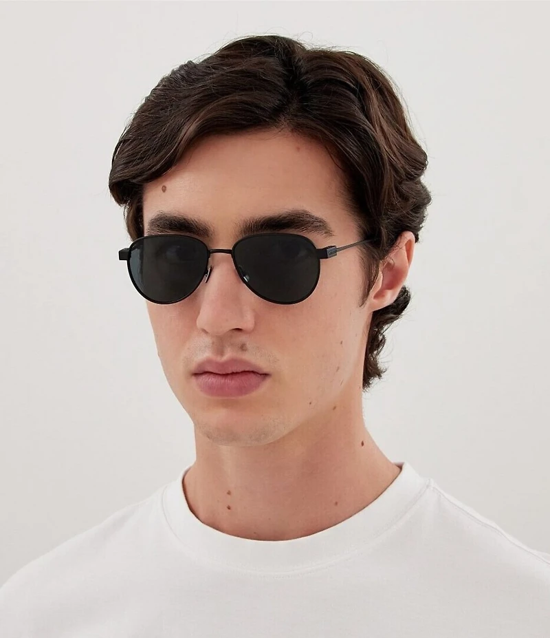 Saint Laurent Men's SL Logo 53mm Round Sunglasses