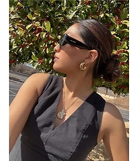 Yves Saint Laurent Women's SL Logo 55mm Rectangle Sunglasses