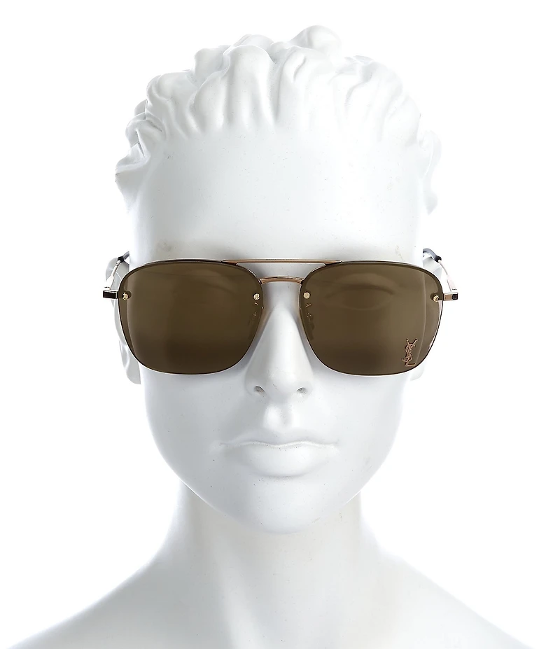 Yves Saint Laurent Women's SL309 59mm Gold Frame Navigator Sunglasses