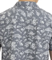 Salt Life Fish 'N Bone Performance Short Sleeve Woven Shirt