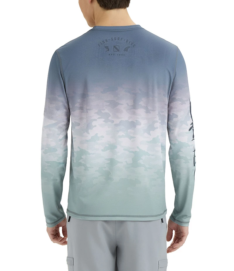 Salt Life Fish Net Fade Long Sleeve AOP Perforated Mesh T-Shirt