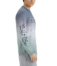 Salt Life Fish Net Fade Long Sleeve AOP Perforated Mesh T-Shirt