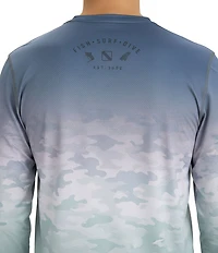 Salt Life Fish Net Fade Long Sleeve AOP Perforated Mesh T-Shirt