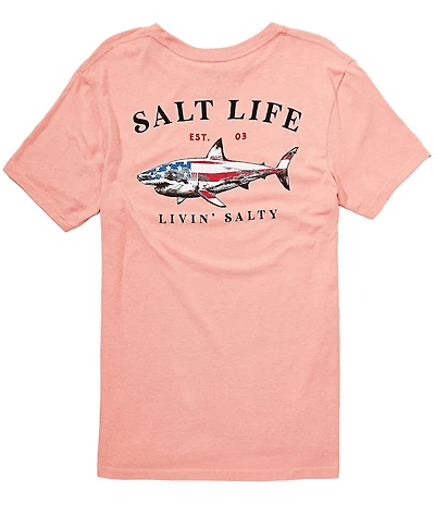 Salt Life Jaws Of Steel Americana Short Sleeve T-Shirt