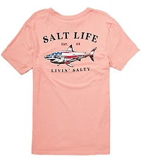 Salt Life Jaws Of Steel Americana Short Sleeve T-Shirt