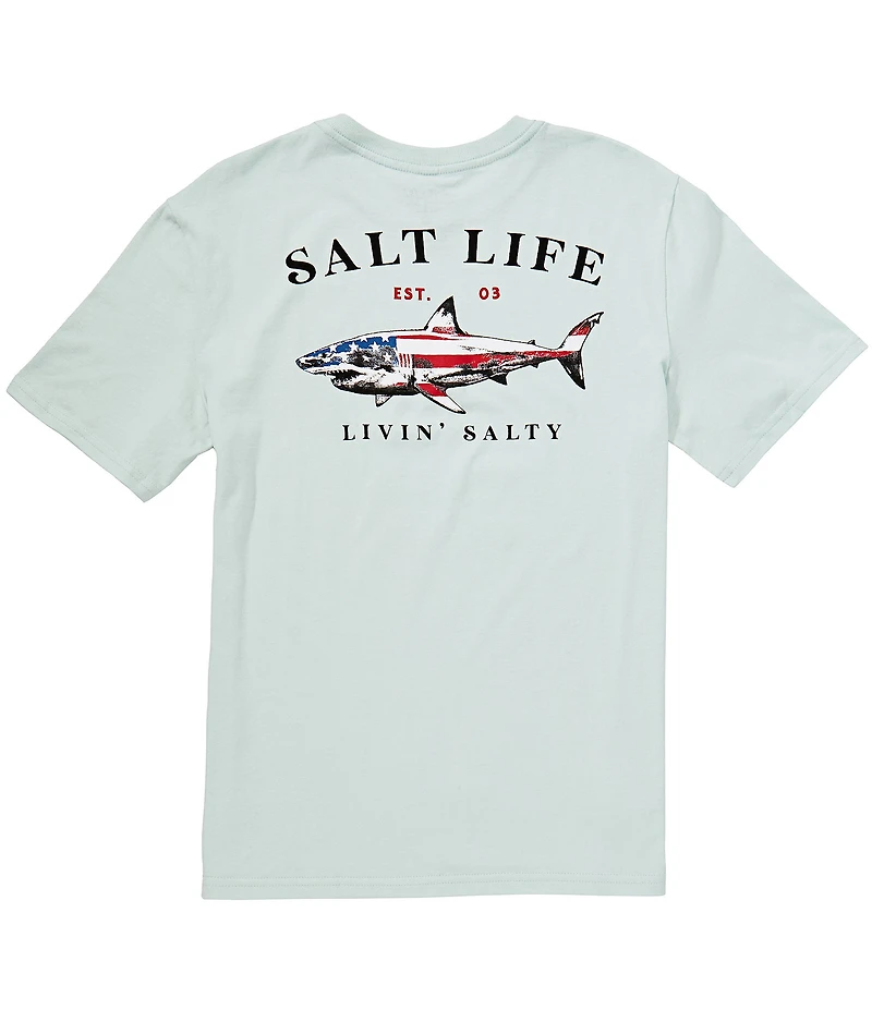 Salt Life Jaws Of Steel Americana Short Sleeve T-Shirt