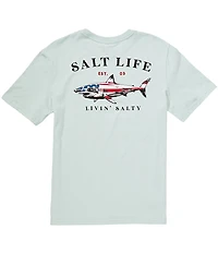 Salt Life Jaws Of Steel Americana Short Sleeve T-Shirt