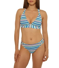 Salt Life Natalie Stripe Hipster Low Rise Swim Bottoms