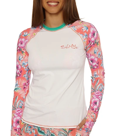 Salt Life Orchid Island Kelly Long Sleeves UPF 50+ Rashguard Swim Cover-Up