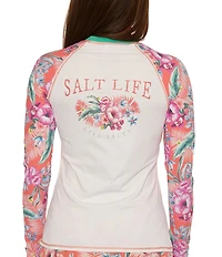 Salt Life Orchid Island Kelly Long Sleeves UPF 50+ Rashguard Swim Cover-Up