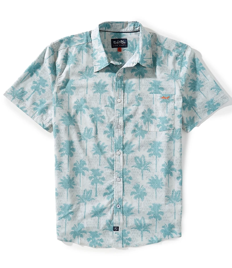 Salt Life Palm Haze Short Sleeve Performance Woven Shirt