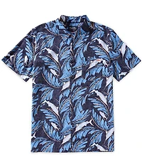 Salt Life Palm Promenade Short Sleeve Allover Reverse Print Woven Shirt