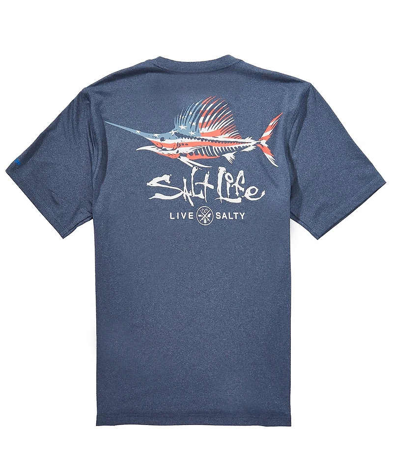 Salt Life Sailfish And Bones Short Sleeve SLX Vapor Performance T-Shirt
