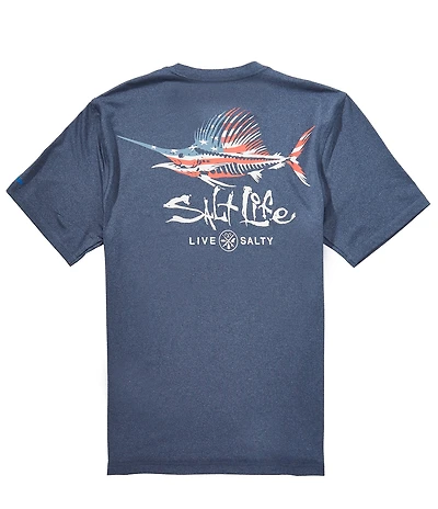 Salt Life Sailfish And Bones Short Sleeve SLX Vapor Performance T-Shirt