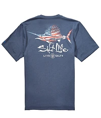 Salt Life Sailfish And Bones Short Sleeve SLX Vapor Performance T-Shirt