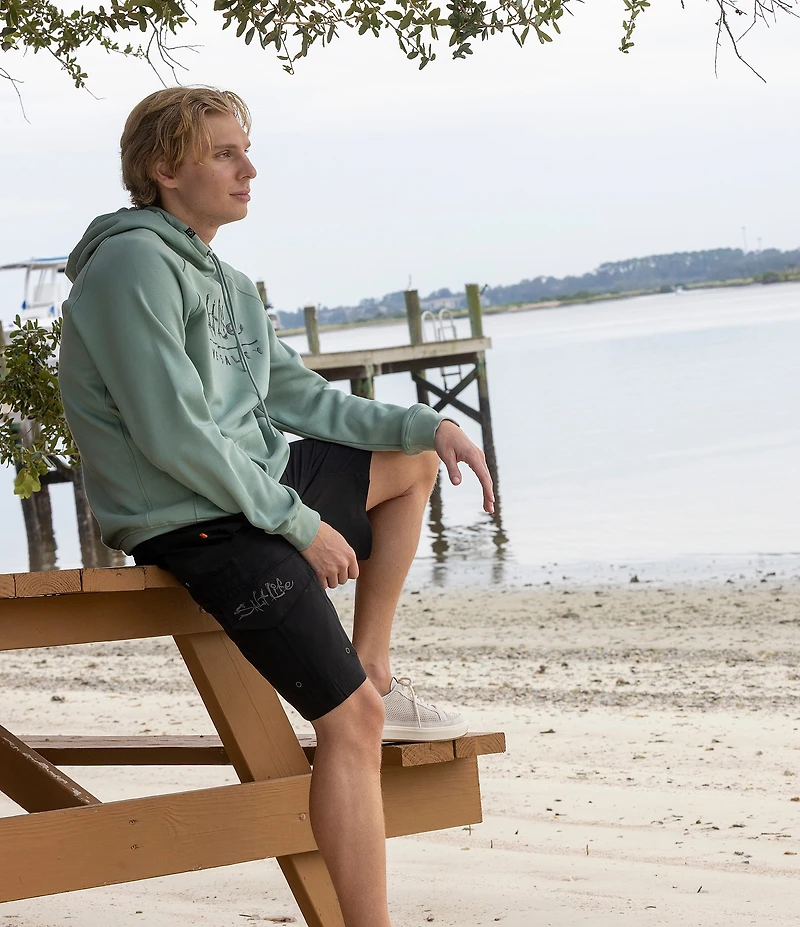 Salt Life Skull And Fillet Long Sleeve Polar Fleece Hoodie