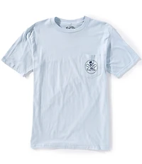 Salt Life Skull And Hooks Screen Print Short Sleeve Pocket T-Shirt