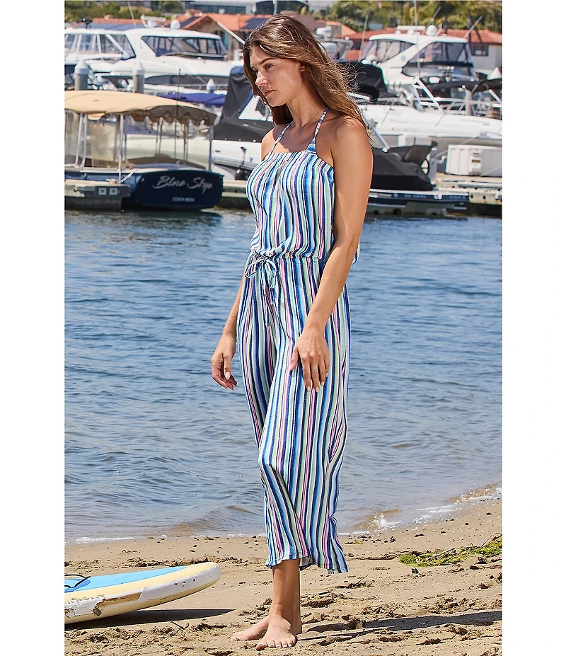 Salt Life Tropical Breeze Stripe Jumpsuit Swim Cover-Up