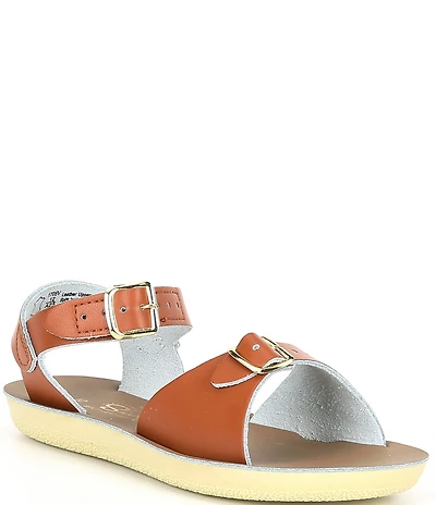 Saltwater Sandals by Hoy Girls' Surfer Water Friendly Leather Alternative Closure Sandals (Youth)