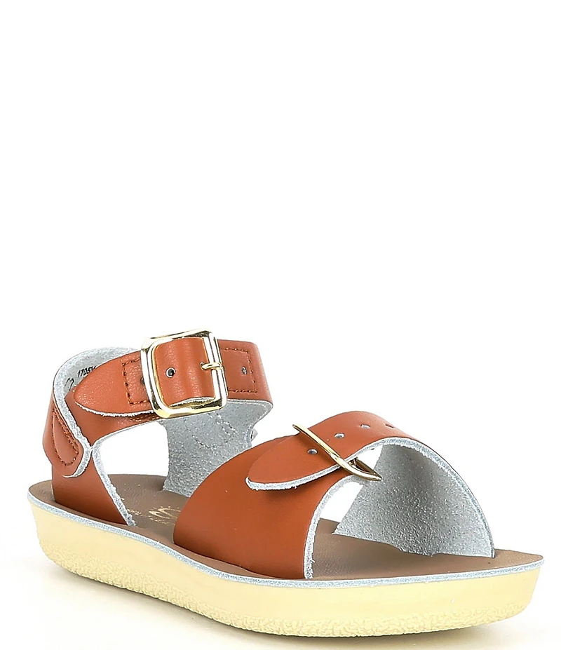 Saltwater Sandals by Hoy Girls' Surfer Water Friendly Leather Alternative Closure Sandals (Infant)