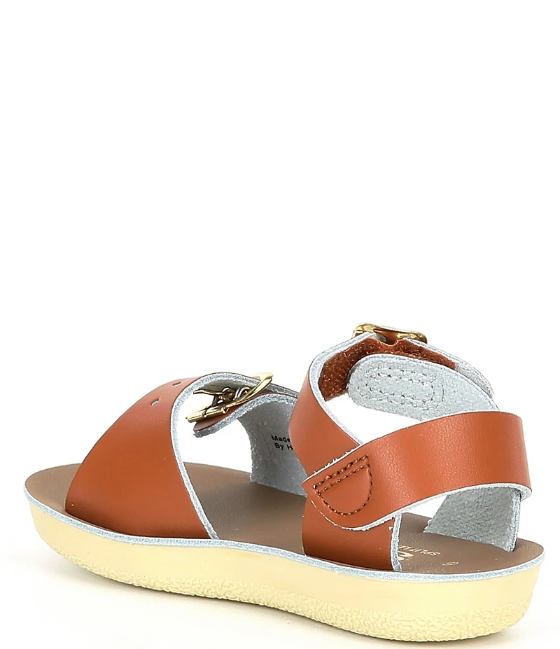 Saltwater Sandals by Hoy Girls' Surfer Water Friendly Leather Alternative Closure Sandals (Infant)
