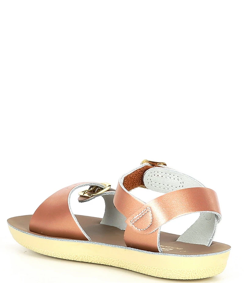Saltwater Sandals by Hoy Girls' Surfer Water Friendly Leather Alternative Closure Sandals (Infant)