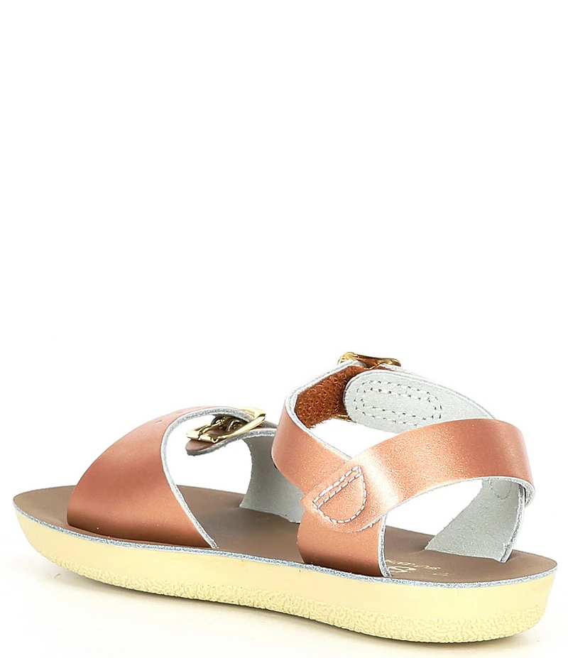 Saltwater Sandals by Hoy Girls' Surfer Water Friendly Leather Alternative Closure Sandals (Toddler)