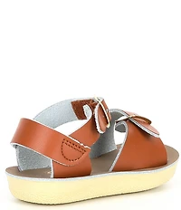 Saltwater Sandals by Hoy Girls' Surfer Water Friendly Leather Alternative Closure Sandals (Toddler)