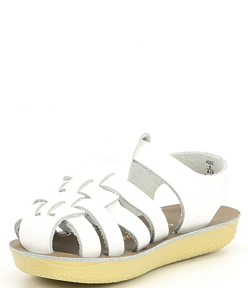 Saltwater Sandals by Hoy Kids' Sailor Water Friendly Leather Fisherman Sandal Crib Shoes (Infant)