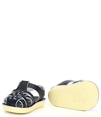 Saltwater Sandals by Hoy Kids' Sailor Water Friendly Leather Fisherman Sandal Crib Shoes (Infant)