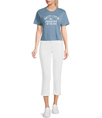 Salty Crew Boat Shop Short Sleeve Cropped T-Shirt