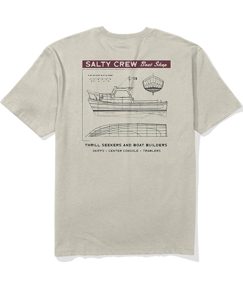 Salty Crew Boat Shop Sketch Short Sleeve T-Shirt