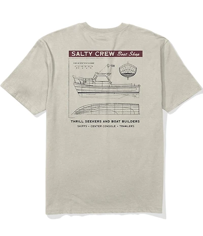 Salty Crew Boat Shop Sketch Short Sleeve T-Shirt