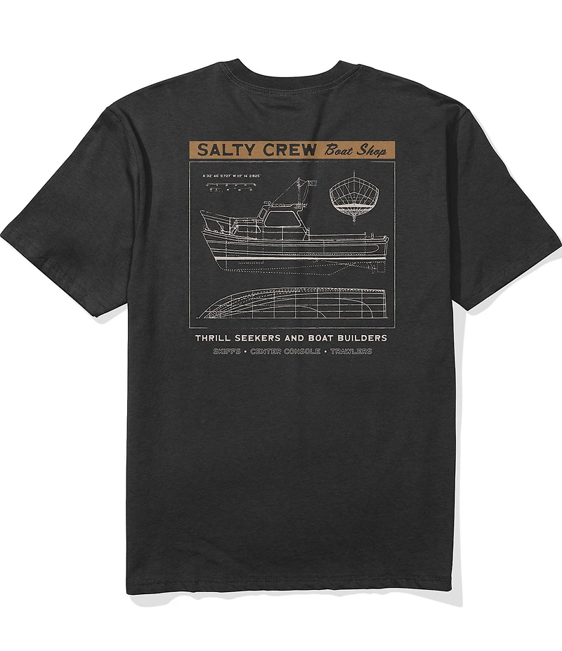Salty Crew Boat Shop Sketch Short Sleeve T-Shirt