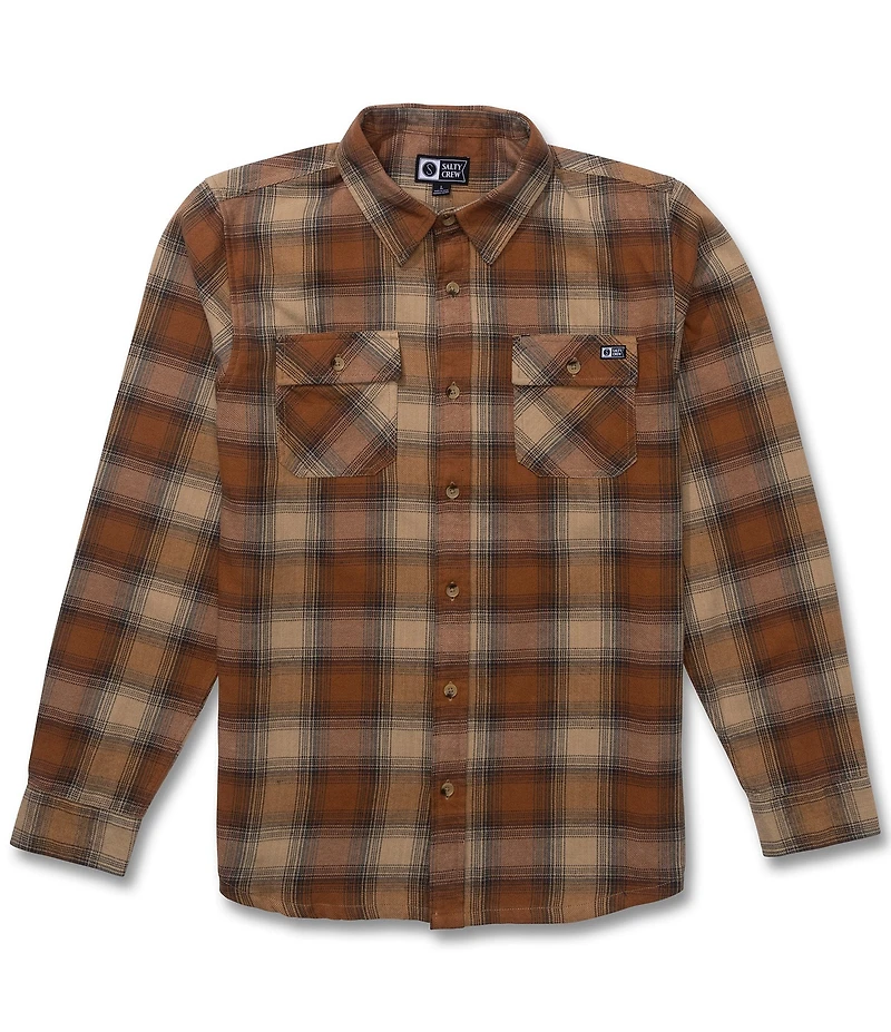 Salty Crew Daybreak Long Sleeve Plaid Flannel Shirt