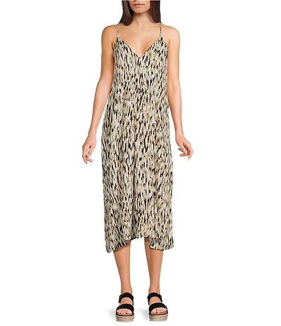 Salty Crew Dreamland Spaghetti Strap Animal Print Midi Dress