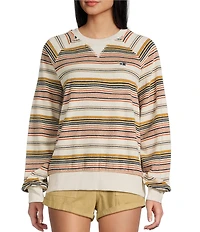 Salty Crew Gone Sailin Striped Long Sleeve Terrycloth Sweatshirt