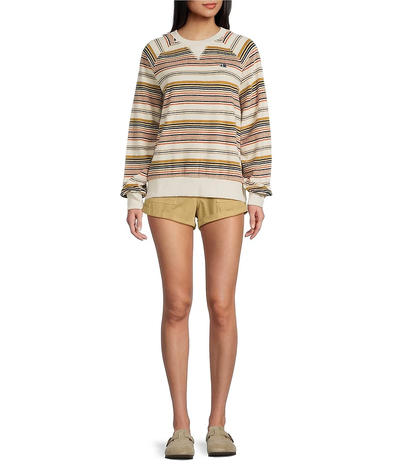 Salty Crew Gone Sailin Striped Long Sleeve Terrycloth Sweatshirt