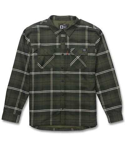 Salty Crew Long Sleeve Fathom Tech Yarn-Dyed Plaid Twill Shacket