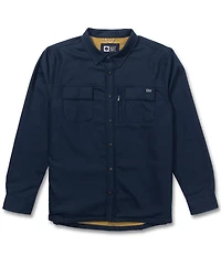 Salty Crew Long Sleeve Fathom Tech Yarn-Dyed Plaid Twill Shacket