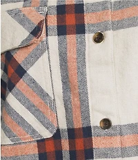 Salty Crew Nomad Long Sleeve Plaid Flannel Oversized Shirt