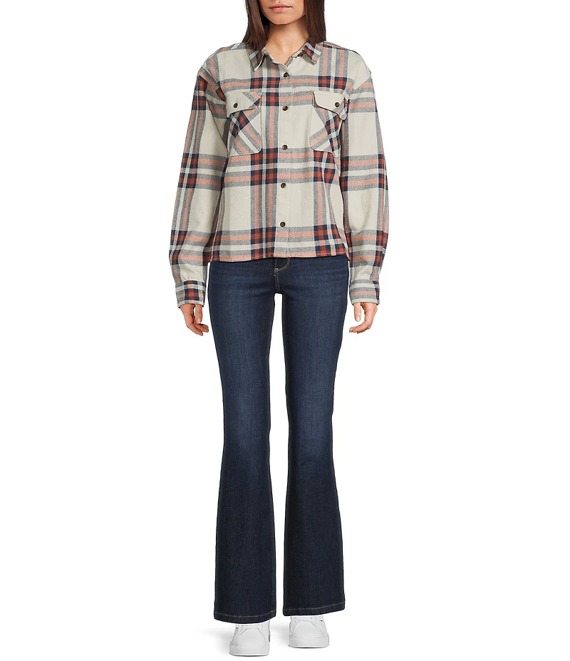 Salty Crew Nomad Long Sleeve Plaid Flannel Oversized Shirt