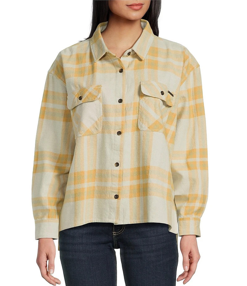 Salty Crew Nomad Long Sleeve Plaid Flannel Oversized Shirt