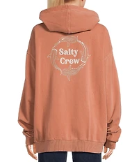 Salty Crew Respect Long Sleeve Oversized Hooded Fleece Zip-Up Sweatshirt