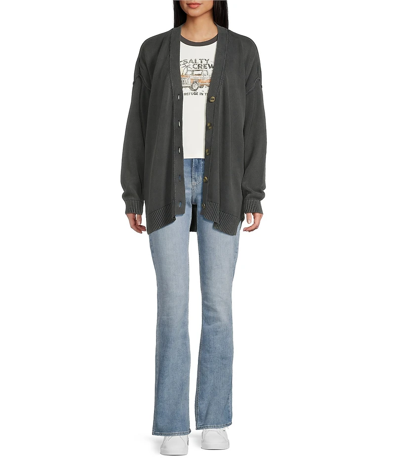 Salty Crew Seaside Long Sleeve Sweater Knit Oversized Cardigan